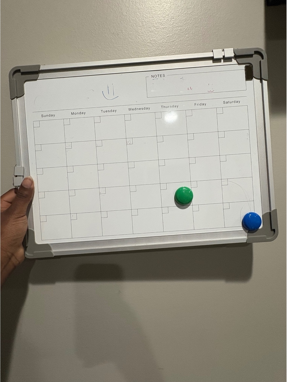 Dry erase monthly calendar whiteboard